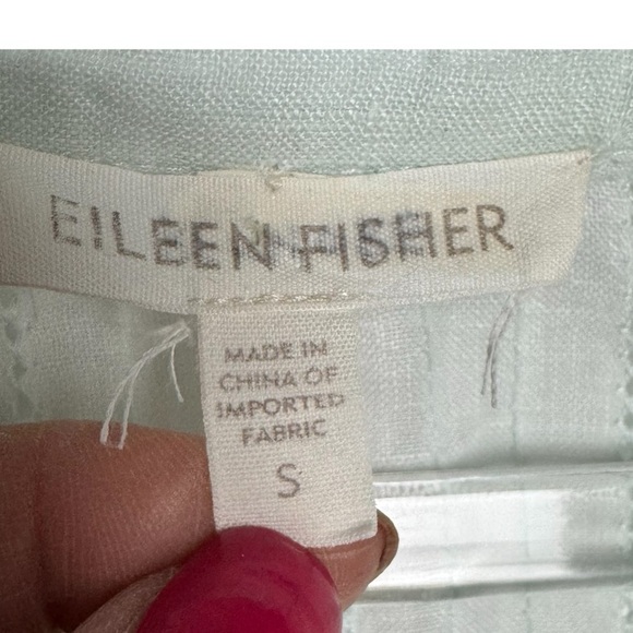 Eileen Fisher Irish Linen long tunic size S green minimalist lagenlook - Picture 3 of 6